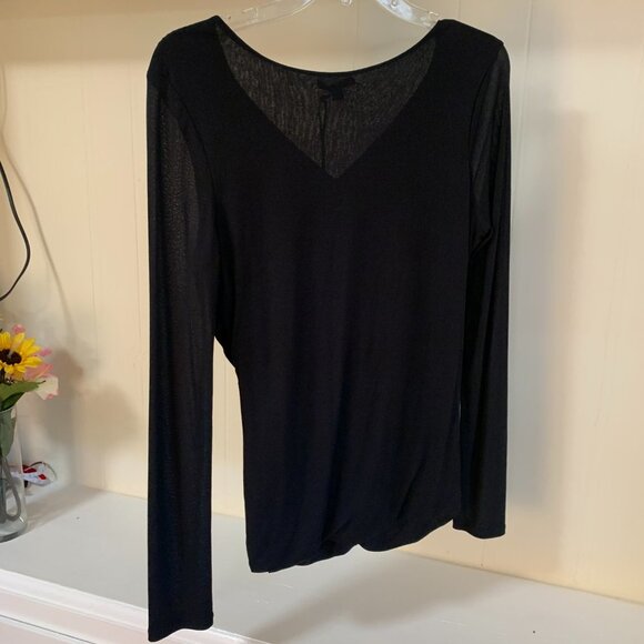 SEMANTIKS Black Ruched Stretched LS Women sz L NWT - Picture 2 of 6